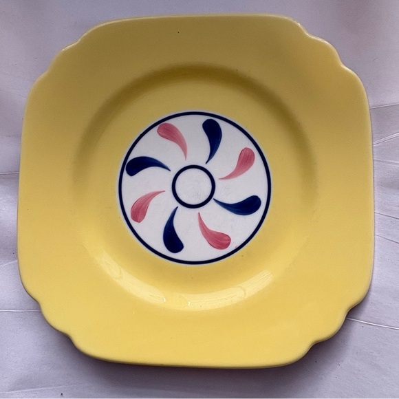 60’Vintage 10-FF Syracuse China 8” Salad Plates Set of 5 Yellow/White/Blue USA - Picture 10 of 14